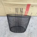 Black metal mesh bicycle basket front hanging basket durable bike basket storage accessory - Black