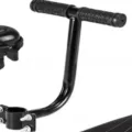 Black metal bicycle child seat handlebar attachment with anti-slip rubber hand grip - Single Armrest