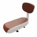 Fahrrad Kindersitz für hinten mit weichem braunem Kissen, weißem Design und stabiler Rückenlehne. - Braunes Sitzkissen + Rückenlehne