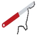 Professional bicycle chain whip cassette removal tool with red handle for bike repair parts. - Wrench
