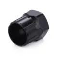 Bicycle freewheel removal tool detail shot, black metal cassette lockring socket for bike repair. - Black Flywheel Sleeve