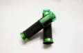 Bicycle handlebar grips detail showing non-slip aluminum alloy and rubber texture, length 13cm. - One Size / Green
