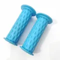 Blue woven style soft rubber handlebar grips for kids bicycle scooter replacement parts detail - Blue