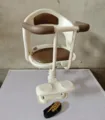 Front child safety seat detail, adjustable lift guardrail and secure strap for electric bike. - Printed