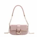 Pink quilted shoulder bag with chain strap and gold hardware detail for daily commute style - Pink