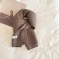 Solid color knit scarf winter warm brown neck warmer casual stylish fashion accessory. - Mocha