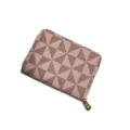 Rosa geometrisches Muster Reißverschluss Kartenetui Damen minimalistische Münzbörse Tasche - Rosa