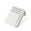 Portafoglio porta carte bianco in ecopelle con tasca con zip e scomparti multipli. - Bianco