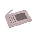 Purple PU leather cardholder wallet with zipper pocket and multi card slots for daily use. - Purple