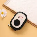 Cute cartoon card holder with zipper, multi-slot credit card case and coin pouch. - 13x9x2cm / Black