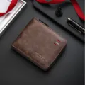 Classic Men's Retro Zipper Short Wallet Card Holder Brown Leather Multi-Slot Coin Purse - Dark Coffee