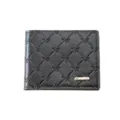 Men's short PU leather wallet compact portable card holder business casual black purse - Black
