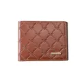 Men's short PU leather wallet card holder urban minimalist slim pocket bifold brown purse - Light Coffee