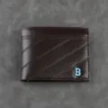 Men's short PU leather wallet retro card holder business casual pocket wallet dark brown - Dark Coffee