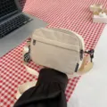 Bolso bandolera informal de nailon para hombre y mujer, bolso diario minimalista. - Blanco