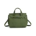 Small green canvas tote bag casual crossbody bag with adjustable strap and metal lock - Army Green