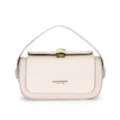 Stylish women handbag with woven texture patch, elegant top handle bag for daily commute use. - Khaki