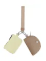 Multifunctional women wrist pouch keychain set, portable mini coin purse with wrist strap. - Dark Khaki
