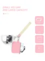 Clear PVC wrist pouch and pink coin purse set, portable mini bag for daily small items. - Pink