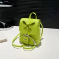 Sac à dos femme décontracté petit design papillon élégant vert néon cuir PU quotidien chic - Vert