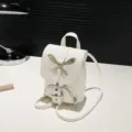 Sac à dos mini blanc élégant pour femme, style coréen en cuir PU avec charmant papillon. - Blanc
