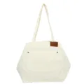 Bolso Tote de Corduroy Gran Capacidad Mujer Casual Retro Bolso de Hombro Principal - Blanco