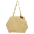 Bolso tote de pana casual para mujer gran capacidad retro bolso de hombro color sólido - Caqui