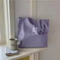 Sac cabas en toile lavande pour femmes, sac à main décontracté minimaliste élégant. - Violet