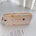 Astuccio in tela carino con pois ricamati colorati borsa di cancelleria per studenti - astuccio