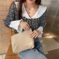 Trousse de maquillage en velours côtelé pour femmes, pochette portable, grande pochette. - Abricot