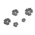 Akryl Spiegel Wandaufkleber 5 Stk. Hibiskusblüte Heimdekoration Wohnzimmer Schlafzimmer - 5 Stück/Packung / Schwarz