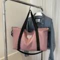 Gran capacidad casual bolso rosa tote bolso de hombro para mujeres viaje diario y compras. - Rosa Cerezo Sin Colgante