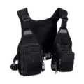 Multi-pocket tactical fishing vest, adjustable outdoor breathable lure vest for men. - Black / One Size (Adjustable)