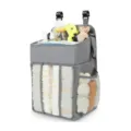 Hanging baby diaper organizer for crib and stroller, large capacity storage bag for nursery. - 20.3 Depth x 26.7 Width x 47 Height cm / Gray