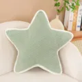 Accogliente cuscino in peluche a stella verde con bordino bianco, soffice cuscino d'arredo. - 40CM / Verde