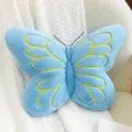 Vista dettagliata cuscino peluche farfalla blu, morbido cuscino giocattolo per divano. - 45cm 0.35kg / Blu