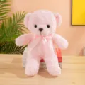 Grazioso orsetto di peluche rosa bambola di animale farcito morbido con nastro fiocco regalo. - 40CM / Velluto di Rosa Rosa