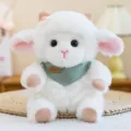 Simpatico peluche di pecora bianca con sciarpa verde bambola agnello morbido cuscino regalo ragazza - Verde