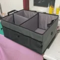 Large collapsible car trunk organizer with multi-compartments, durable grey storage box - 58x47x27cm / Green