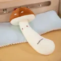 Simpatico cuscino lungo in peluche a fungo morbido letto sonno supporto laterale decorazione - 50cm / Marrone scuro