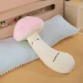 Simpatico cuscino lungo in peluche morbido a forma di fungo per letto, ottimo dettaglio. - 50cm / Rosa