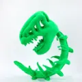 Grüner Dinosaurier Skelett Plüschtier Kopfbedeckung skurriles Stofftier Geschenk - 90cm 6 Rippen / Grün