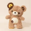Cute button teddy bear plush toy soft doll kids comforting pillow gift cute stuffed animal - Coffee (Tiger Eye Texture)