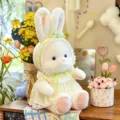 Süßer Plüschhase Prinzessin Stofftier Kuschelkissen flauschige Puppe Geschenk für Kinder - Gelber Stil / 35cm