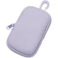 Purple zipper pouch with spring hook, portable cosmetic card and coin organizer bag. - Lavender