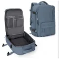 Zaino da viaggio grigio di grande capacità con tasche multifunzione e porta di ricarica USB. - Blu Mare