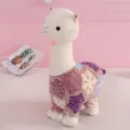 Morbido peluche alpaca con fiocco di neve vista principale, bambola imbottita per regali dolci. - 40CM / Bianco latte
