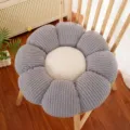 Grey white flower cushion soft plush chair pad cute floor pillow lazy tatami seat decor - 40CM / Purple