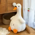 Simpatico peluche oca bianca morbida bambola anatra ripiena compagno di guarigione regalo - Bianco / 40CM