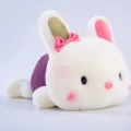 Simpatico coniglietto di peluche giocattolo bambola rosa fiocco bianco viola cuscino - Viola / 20cm